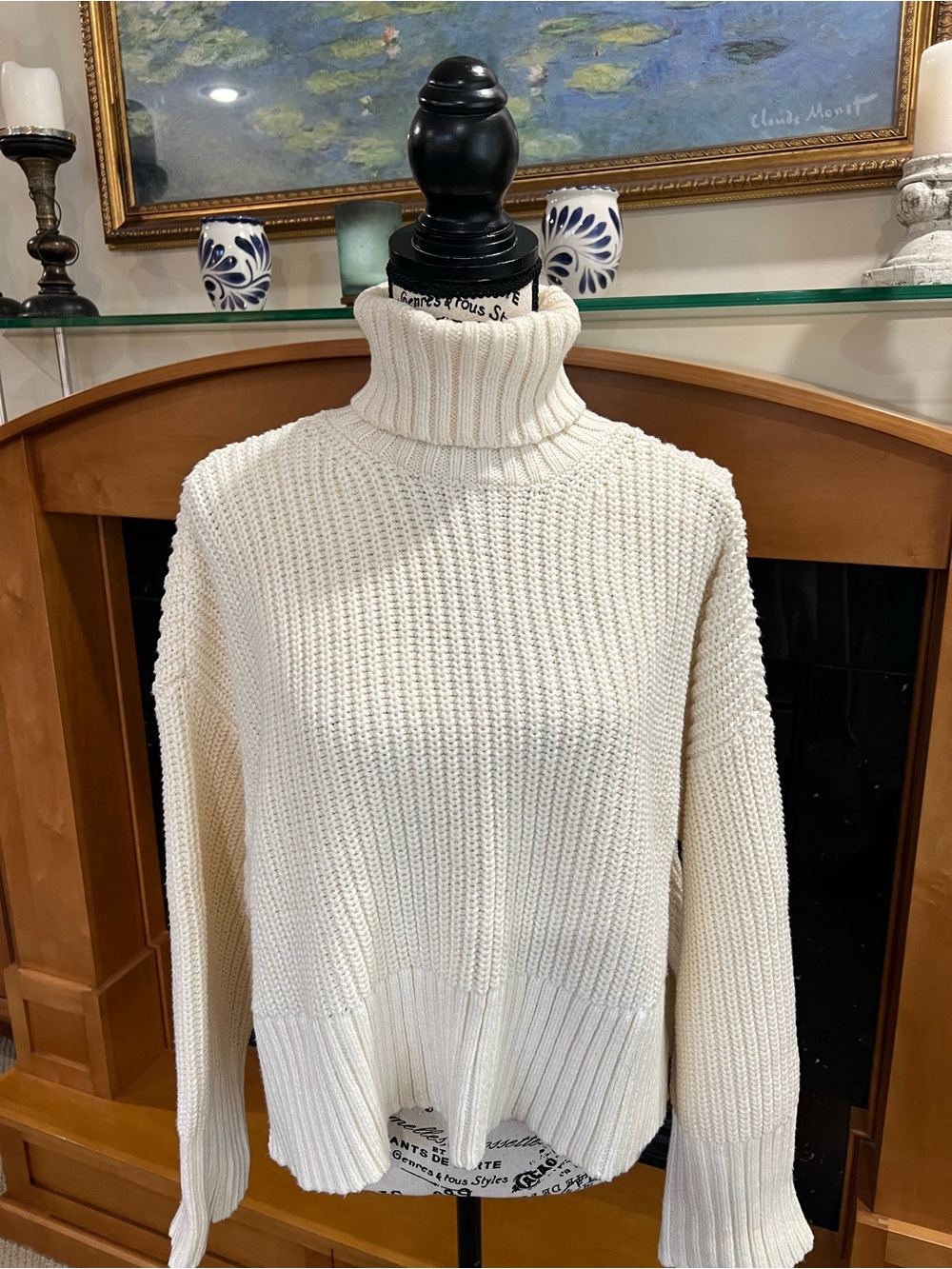 Madewell Cream Turtleneck Chunky Knit Sweater